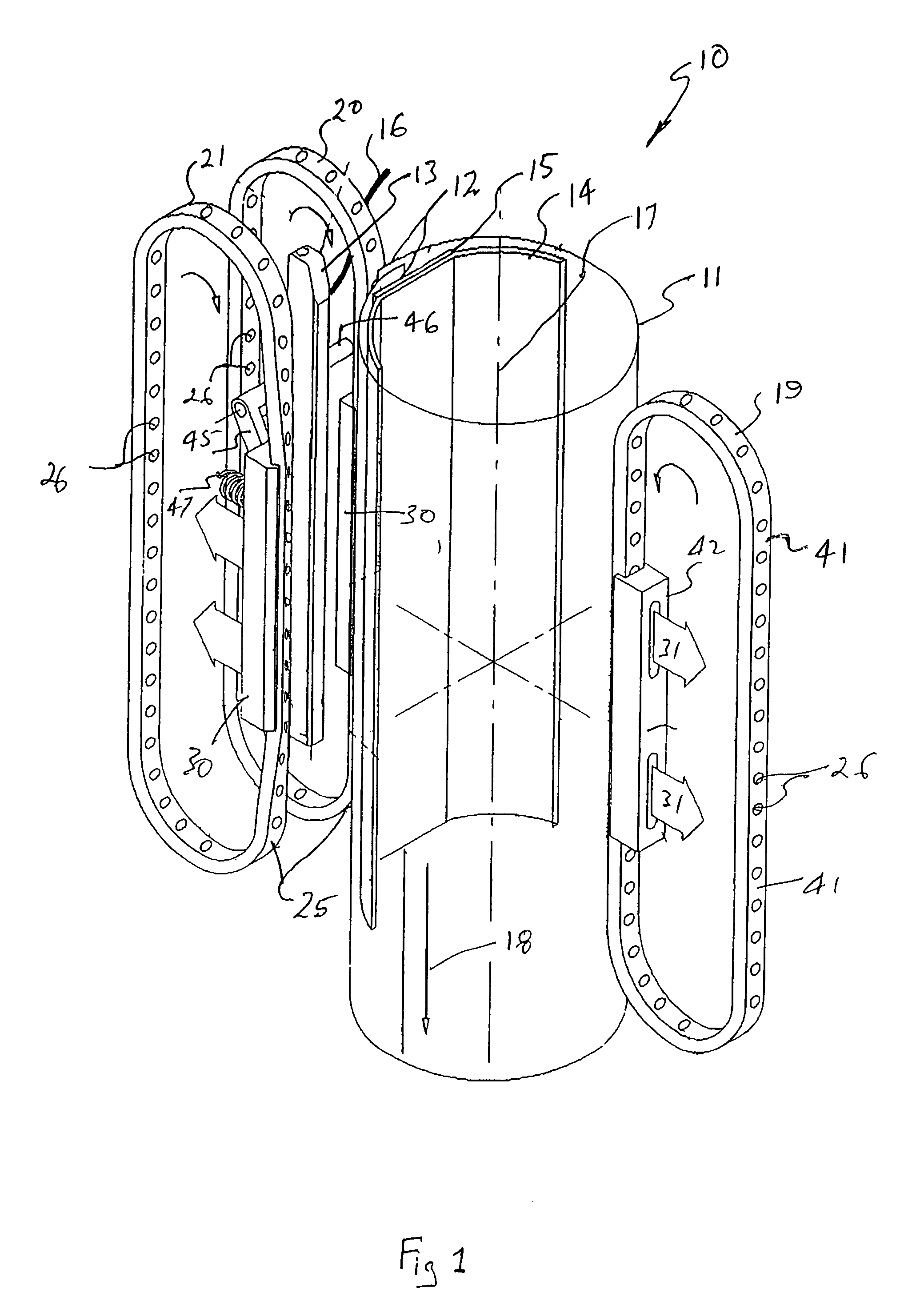 Vacuum belt assembly to drive tubular bag material