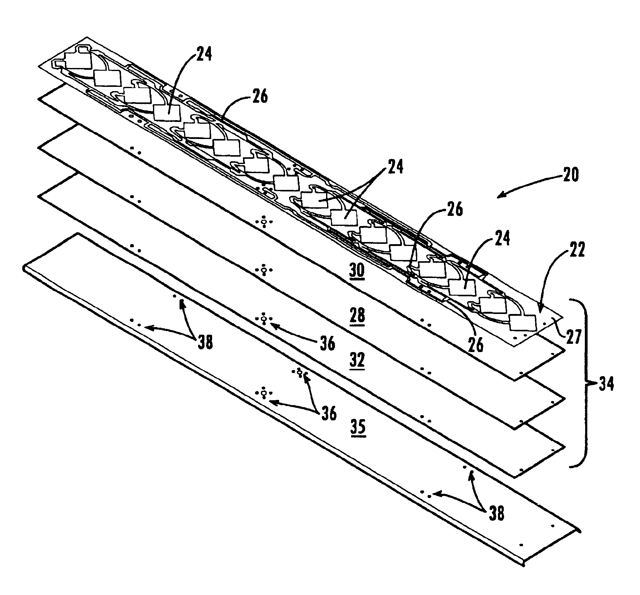 Conformable layered antenna array