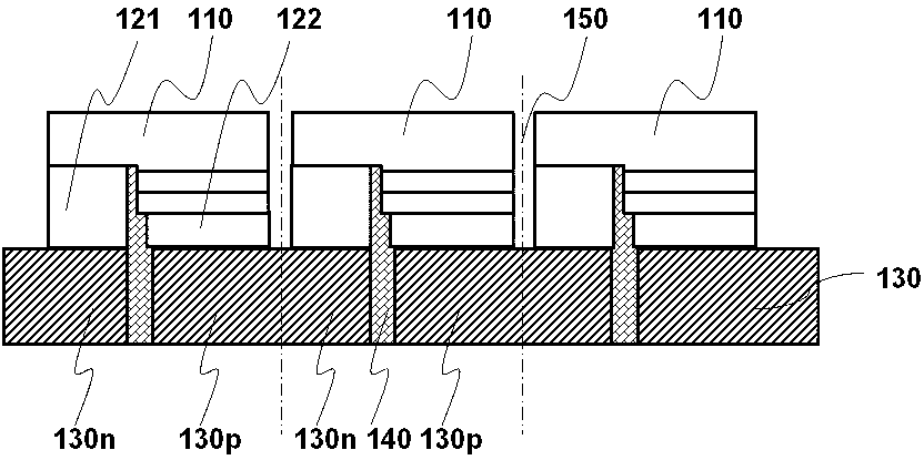 Integrated LED (Light Emitting Diode) light emitting device and manufacturing method thereof