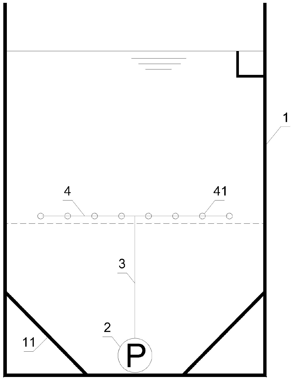 Sewage processing equipment settling pond circulating sludge stirring structure