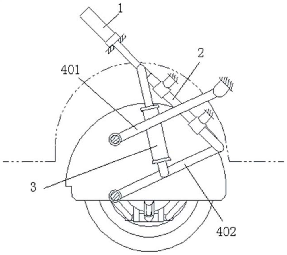 A shock absorbing device for a flying car and its operating method