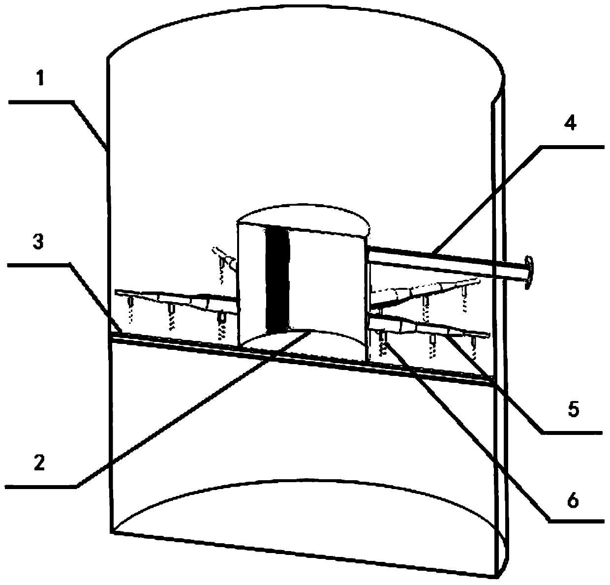 Waste gas spraying device with uniform spraying function