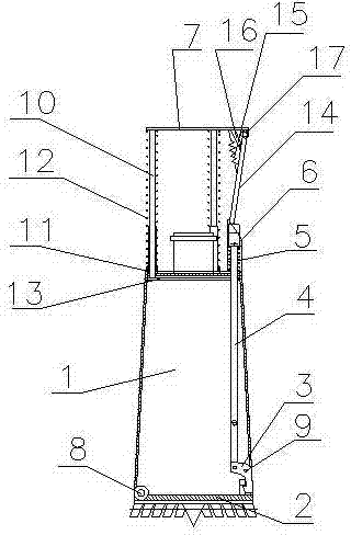 A forced unloading drill bucket