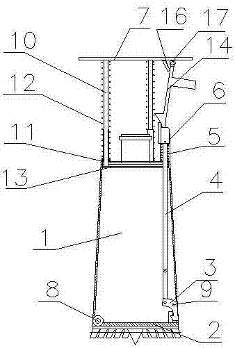 A forced unloading drill bucket