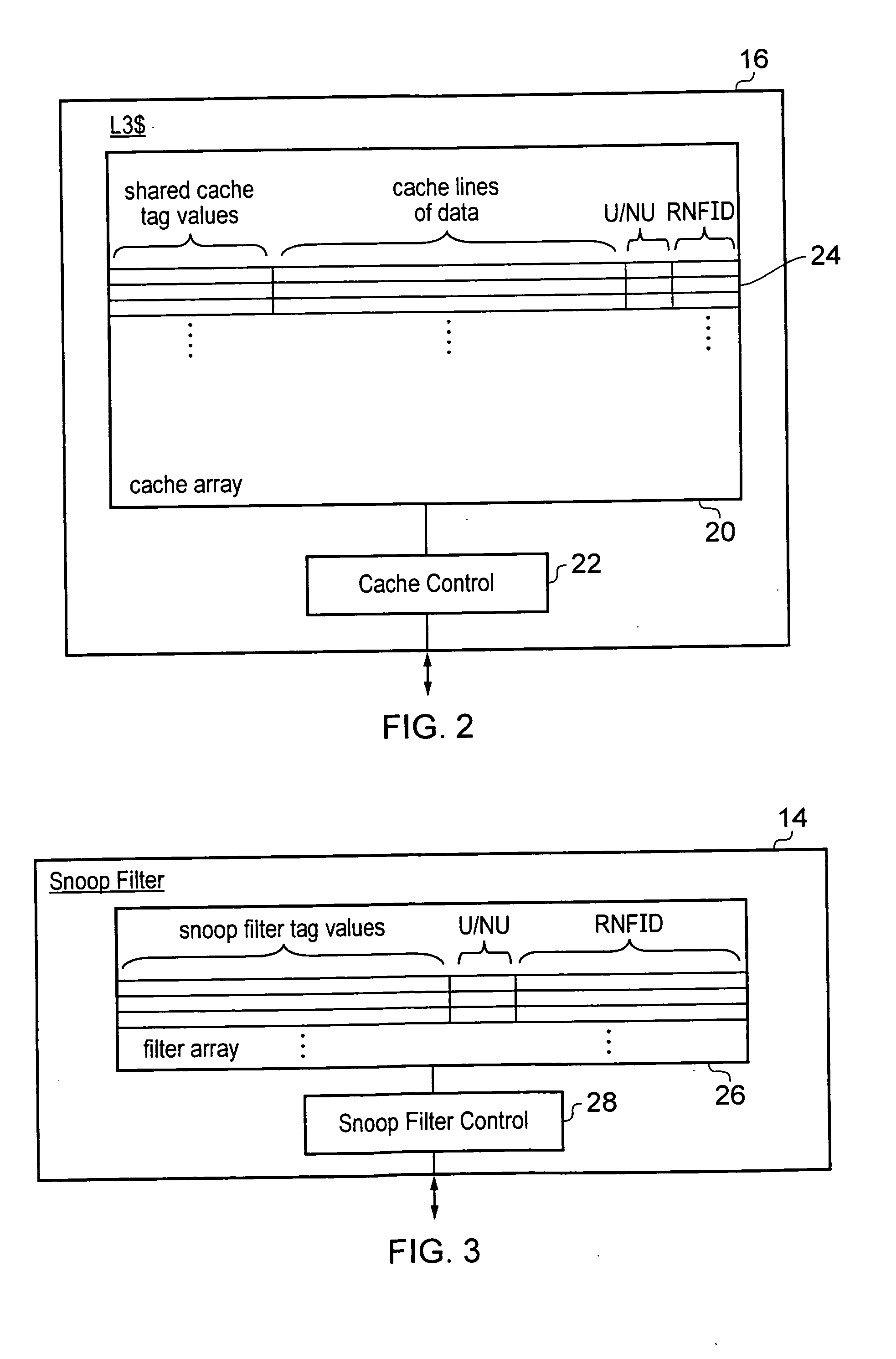 Snoop filter and non-inclusive shared cache memory