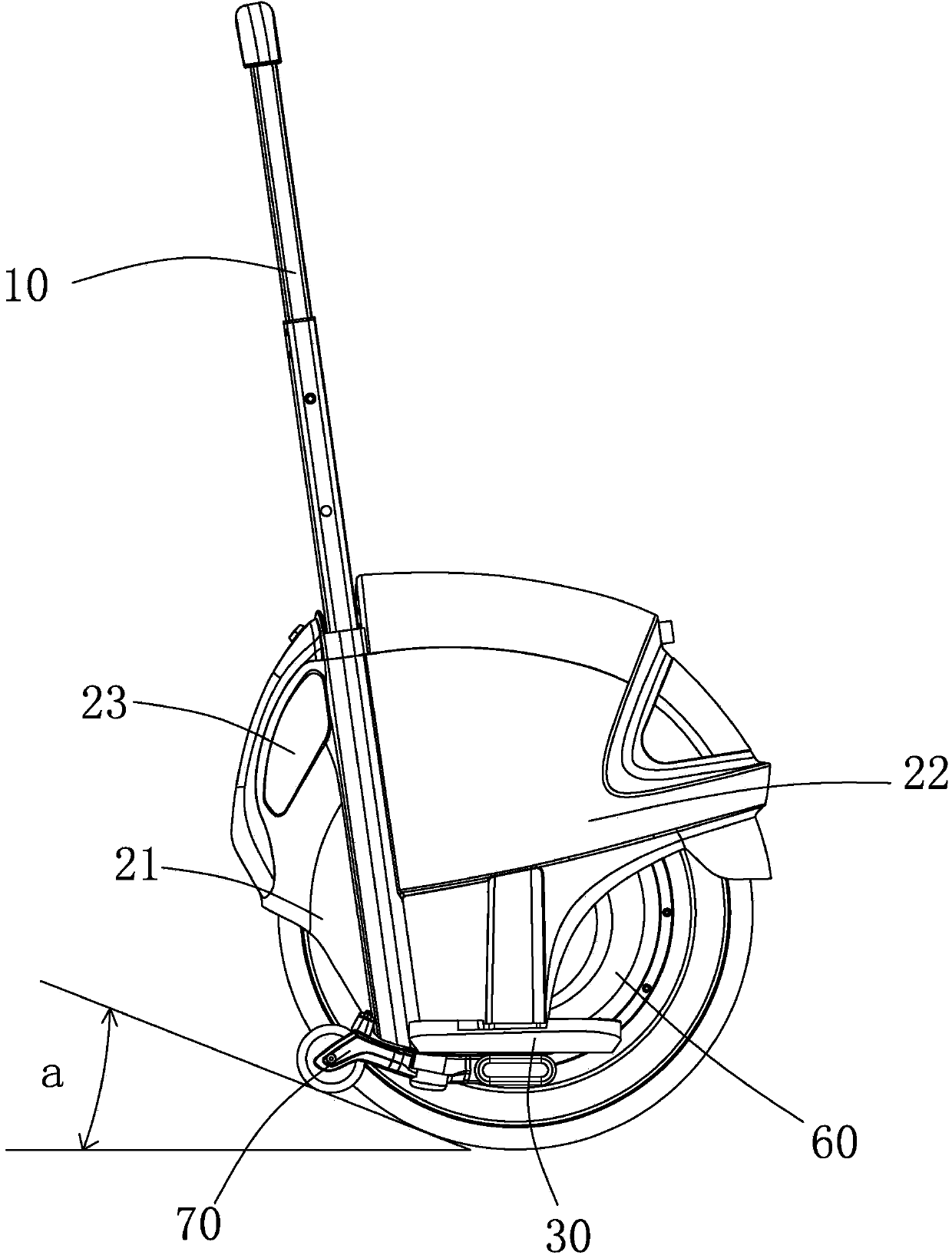 Self-balancing electric monocycle convenient to carry