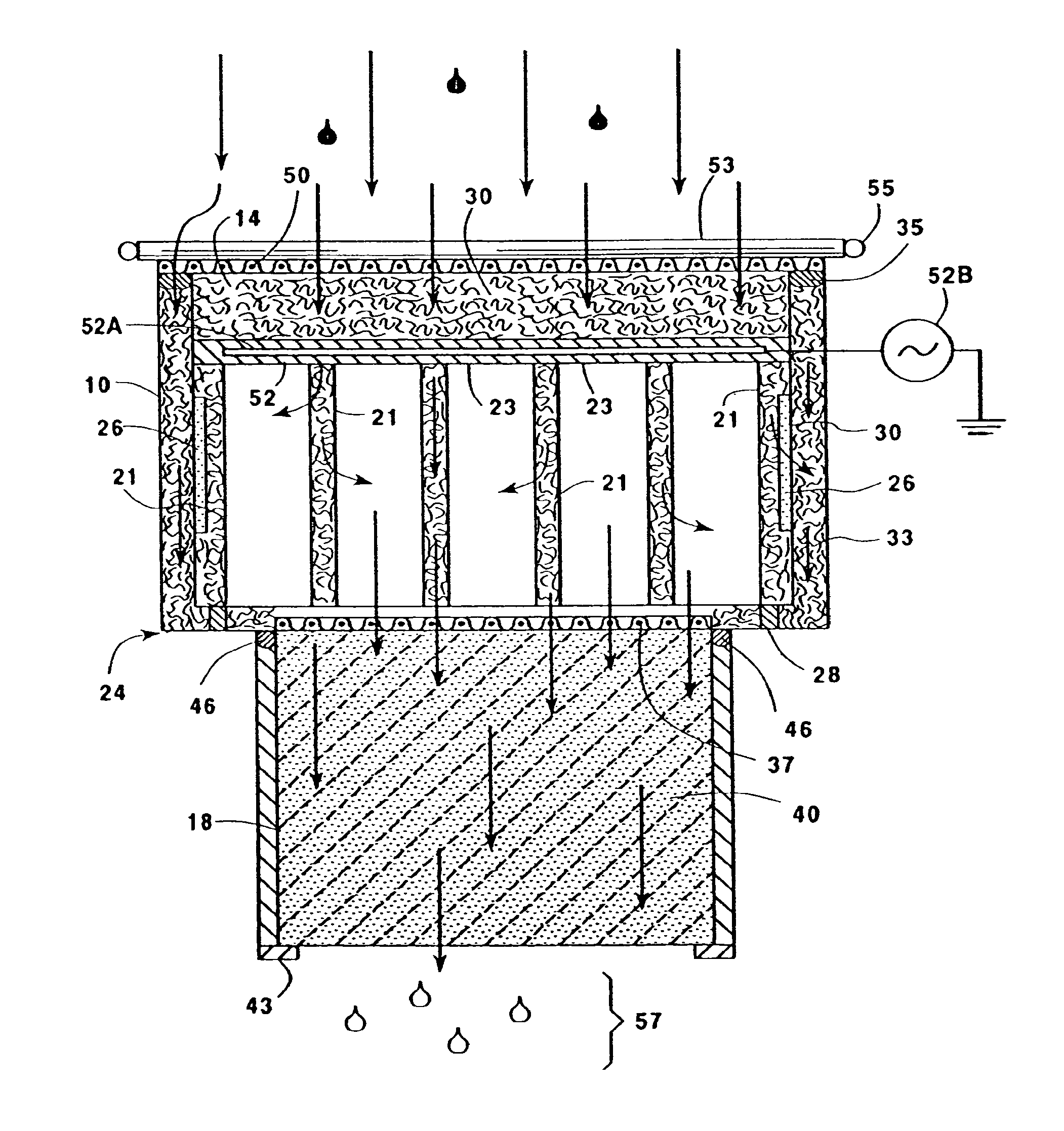 Filtration of hydrocarbon containing liquid