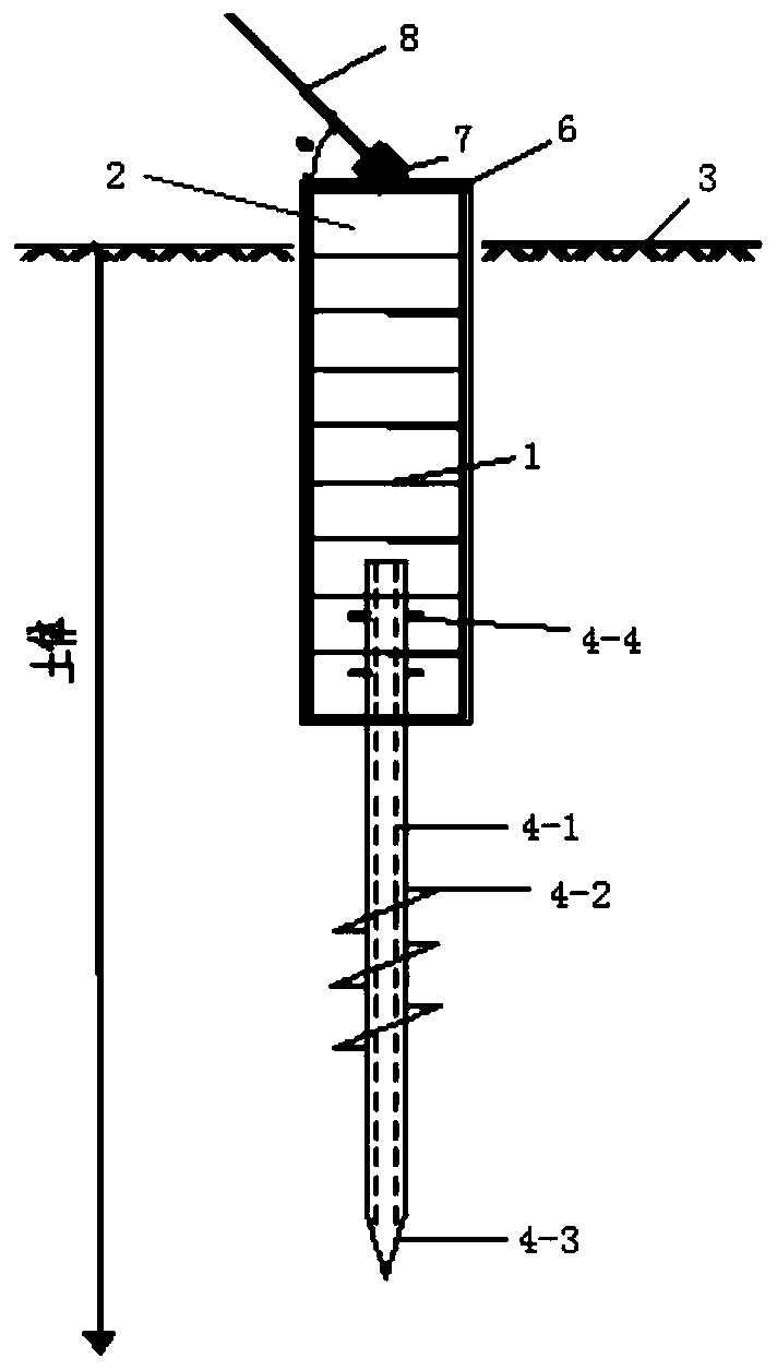 Infrastructure for guy wire of guyed tower, and guy wire fixing method