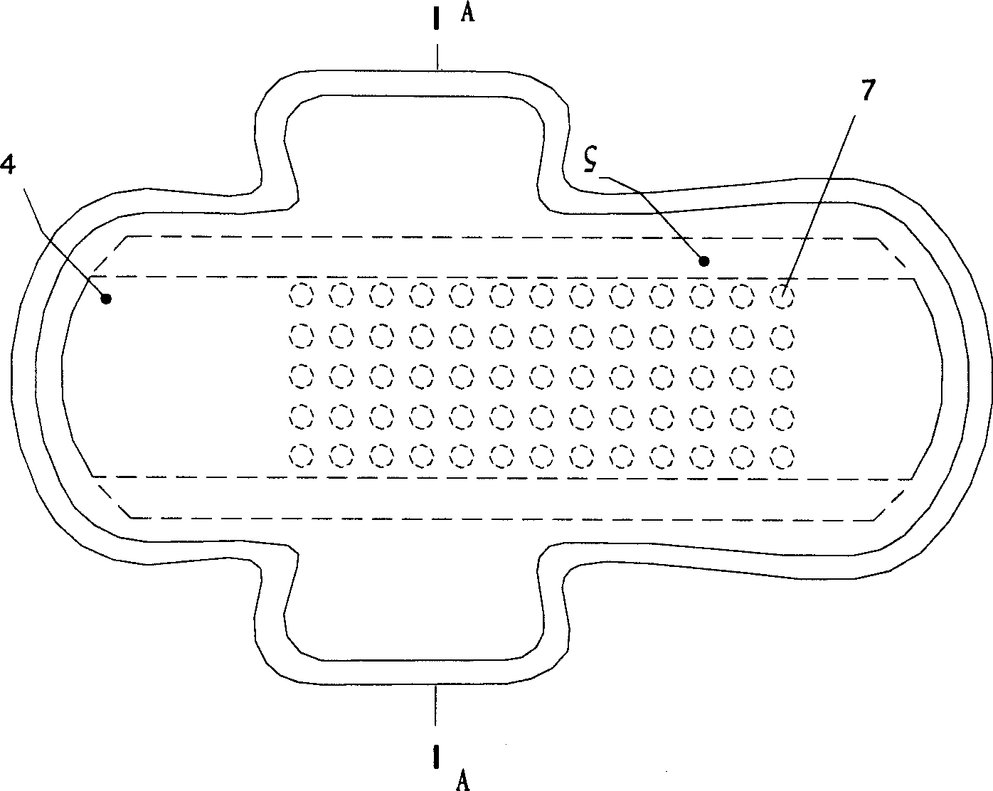 Composite guiding water-fixation type sanitary napkins