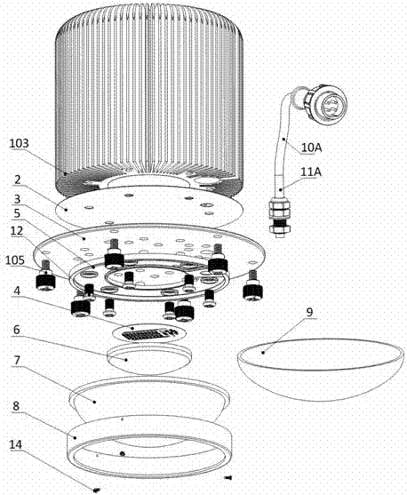 LED floodlight using the lamp housing as the bracket structure of the installation interface