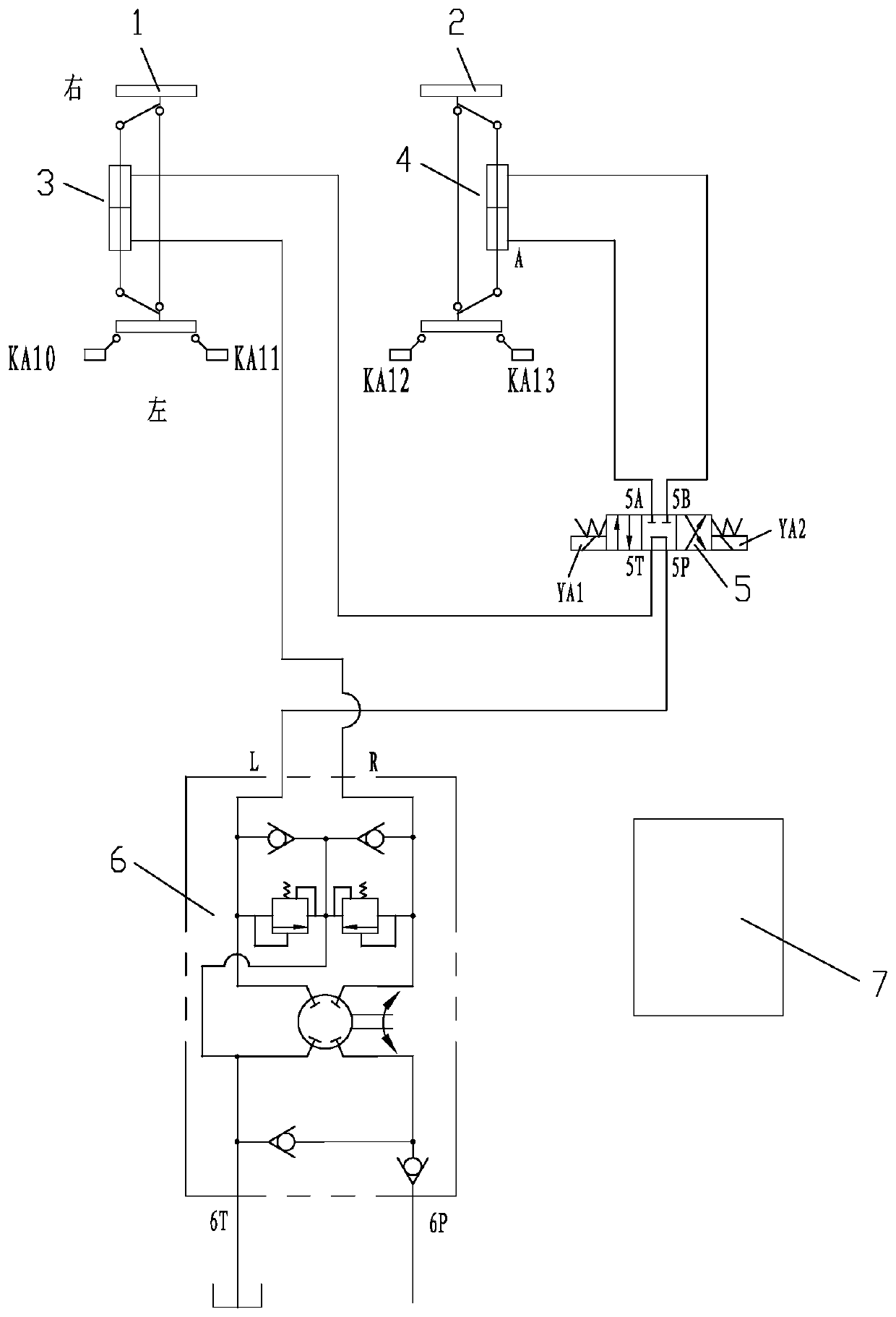 Airplane tractor special four-wheel steering system and steering control method