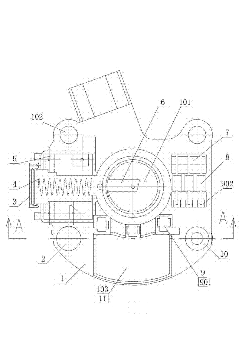 Integrated adjustor, namely rectifier bridge of automobile alternating-current generator