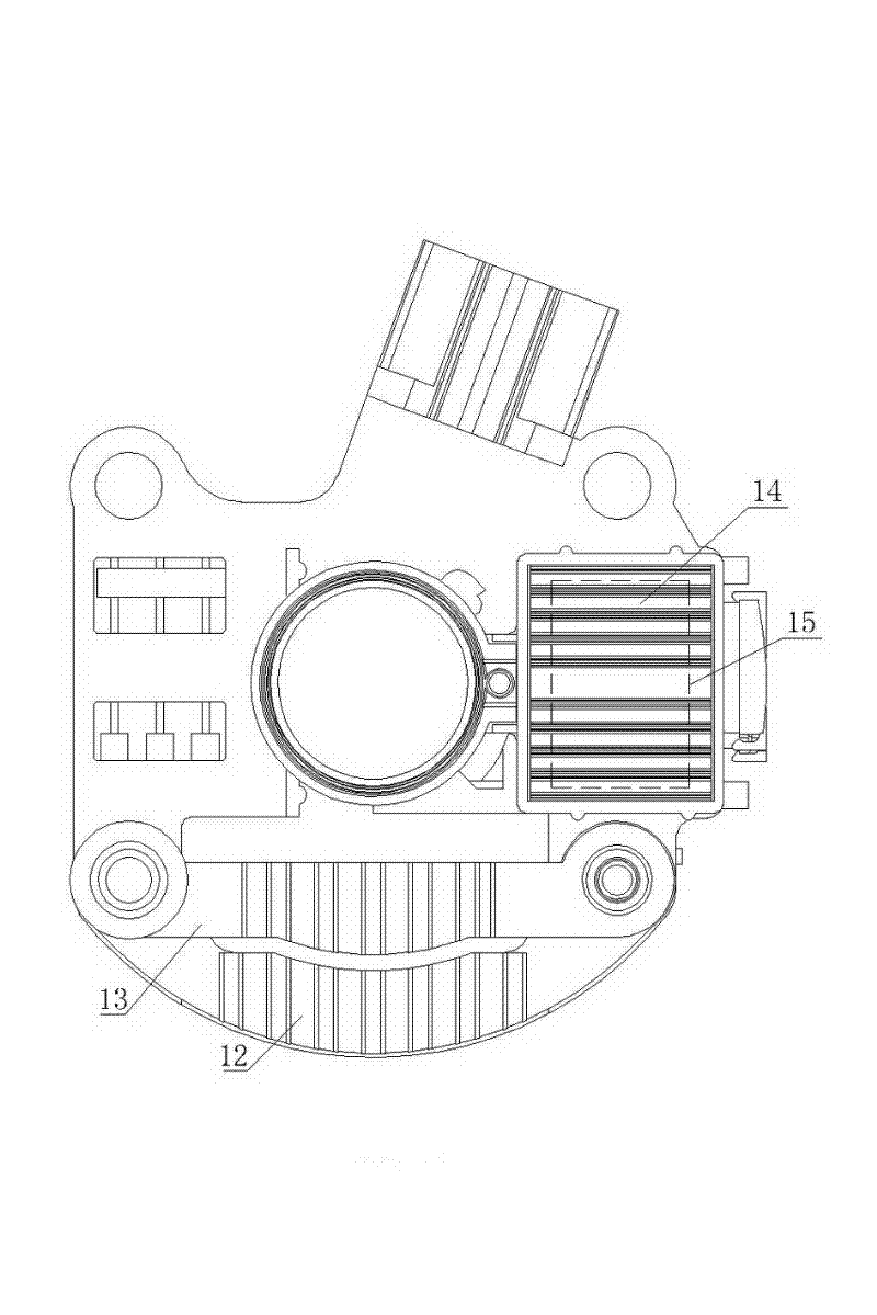 Integrated adjustor, namely rectifier bridge of automobile alternating-current generator