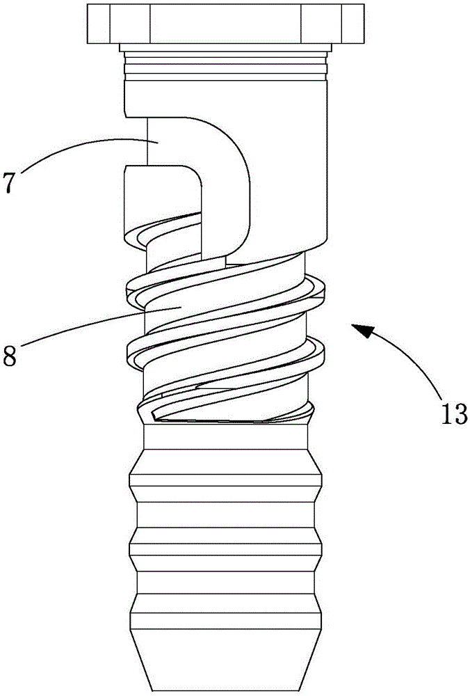 Side feeding spiral type continuous extrusion blow molding die head