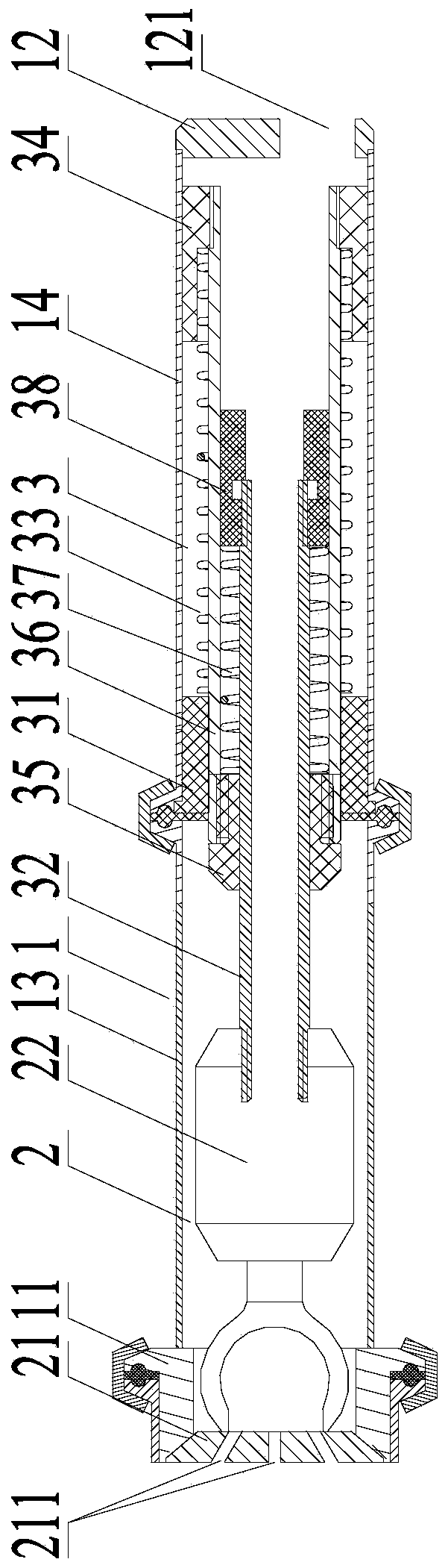 A pressure telescopic cleaning device