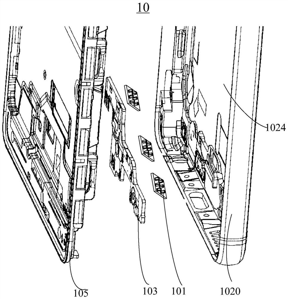 A conductive brush, antenna assembly and mobile terminal