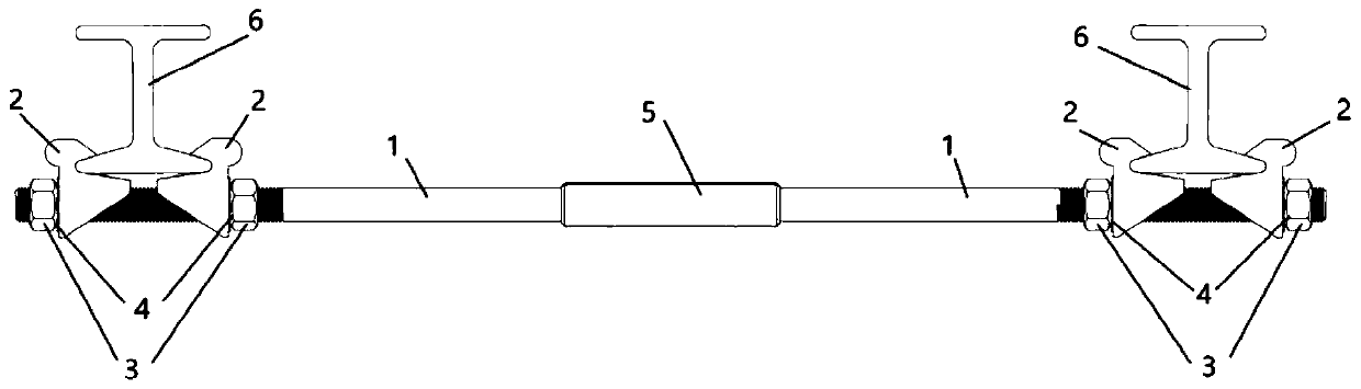 A gauge rod and a bad control device for track circuit branching