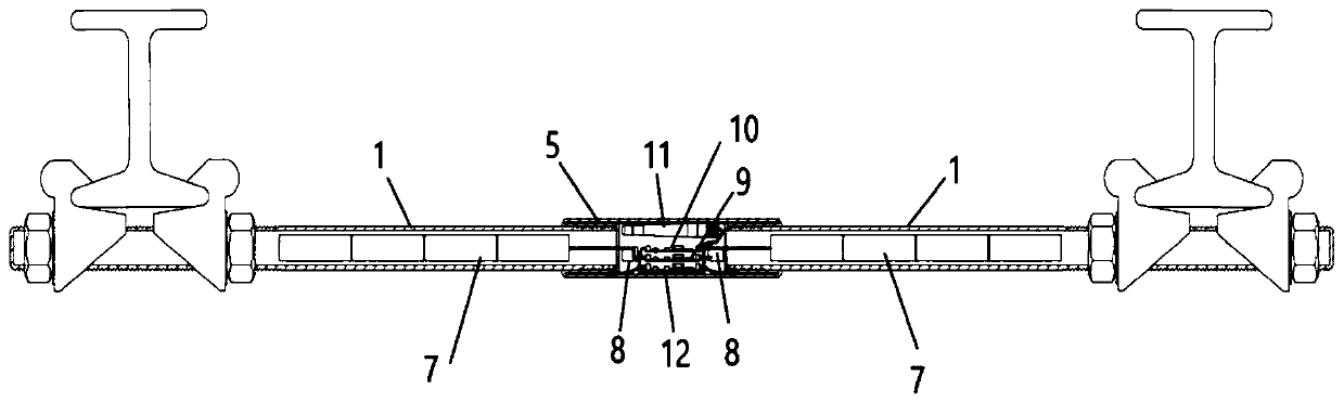 A gauge rod and a bad control device for track circuit branching