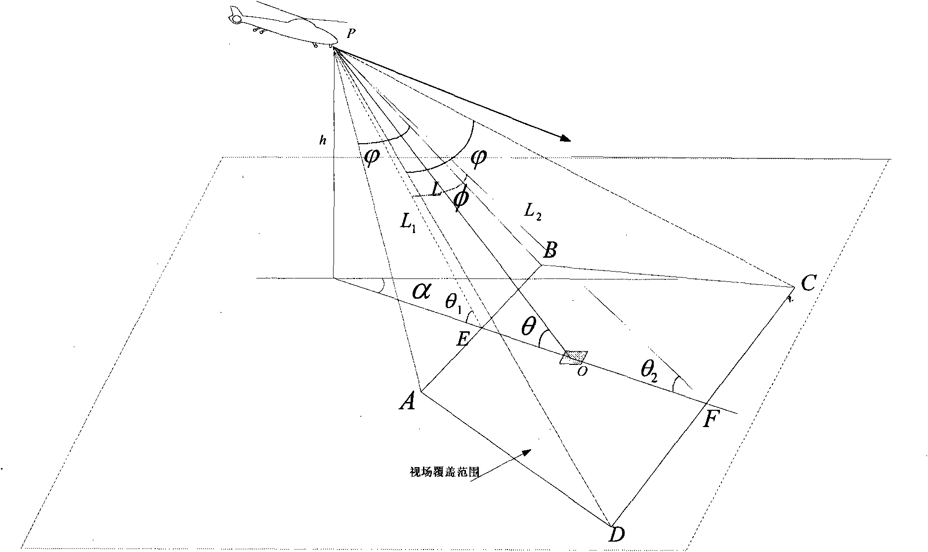 Front view terminal guidance navigation positioning method of aircraft