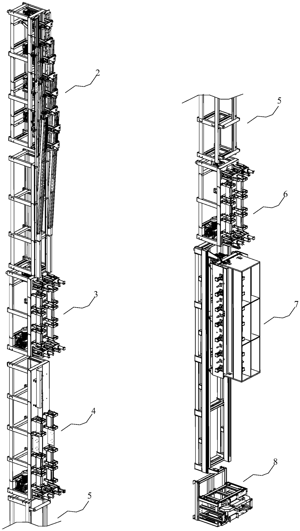 Composite wood beam and production line thereof