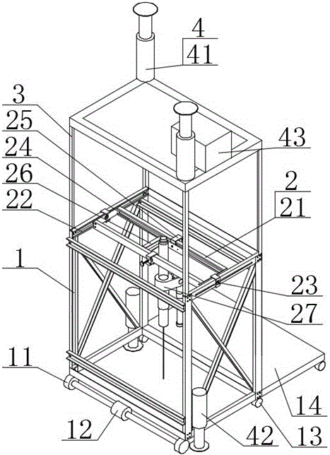 Self-moving diagonal location drilling trolley for roadway floor anchor rod