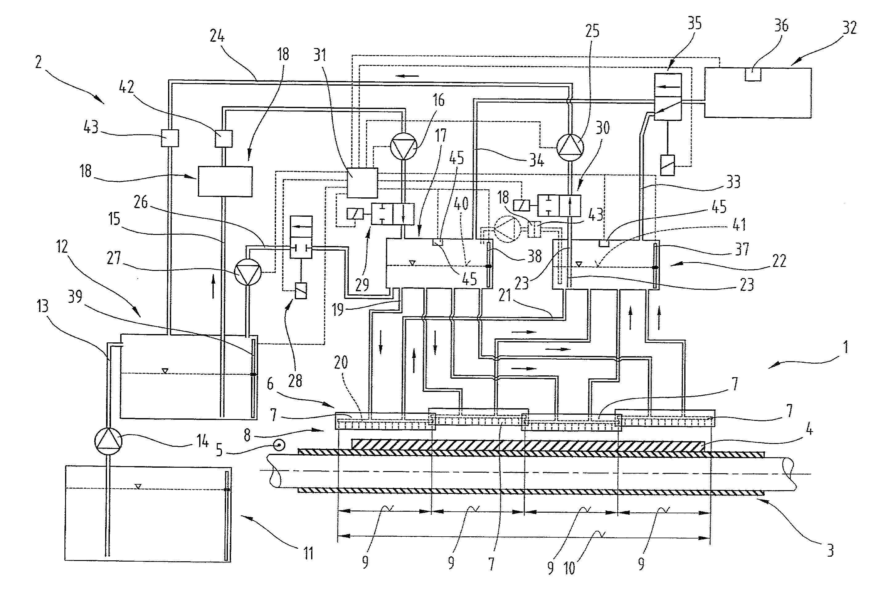 Ink supply system and process for cleaning this type of ink supply system