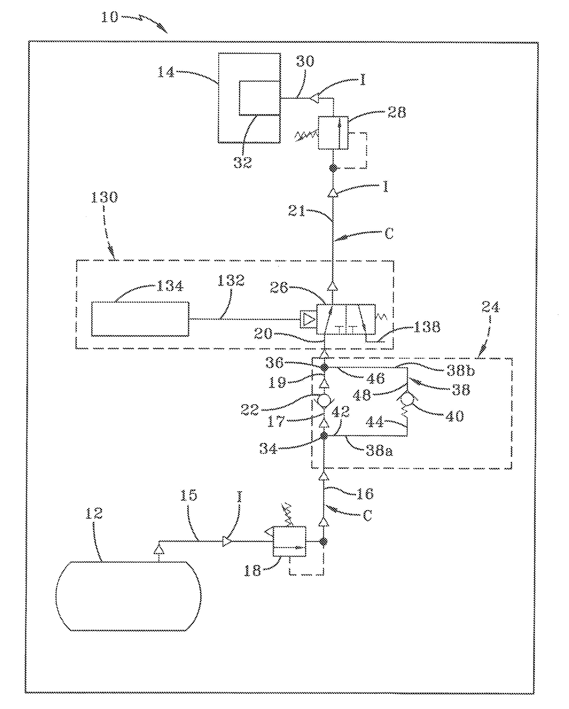 Tire inflation system with discrete deflation circuit