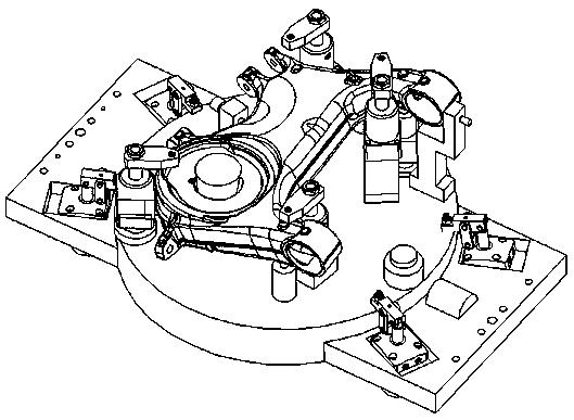 Machining clamp for aluminum alloy control arm