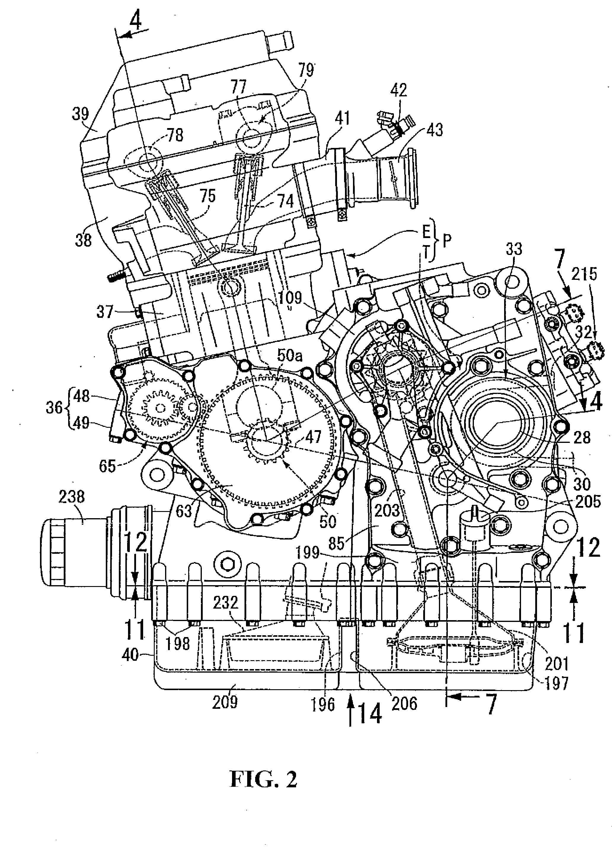 Power unit for motorcycle