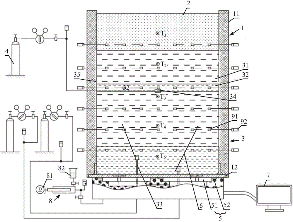 Experimental device for researching micro-leaking of gas in underground oil and gas reservoir through stratums