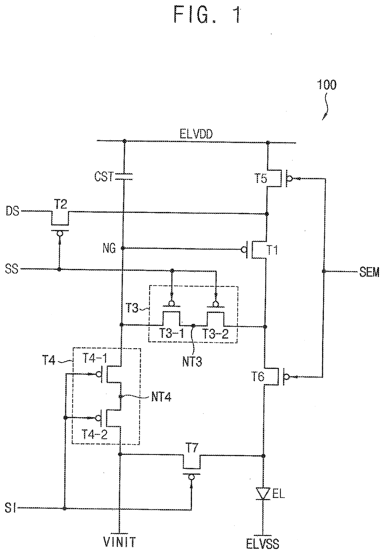 Pixel and related organic light emitting diode display device