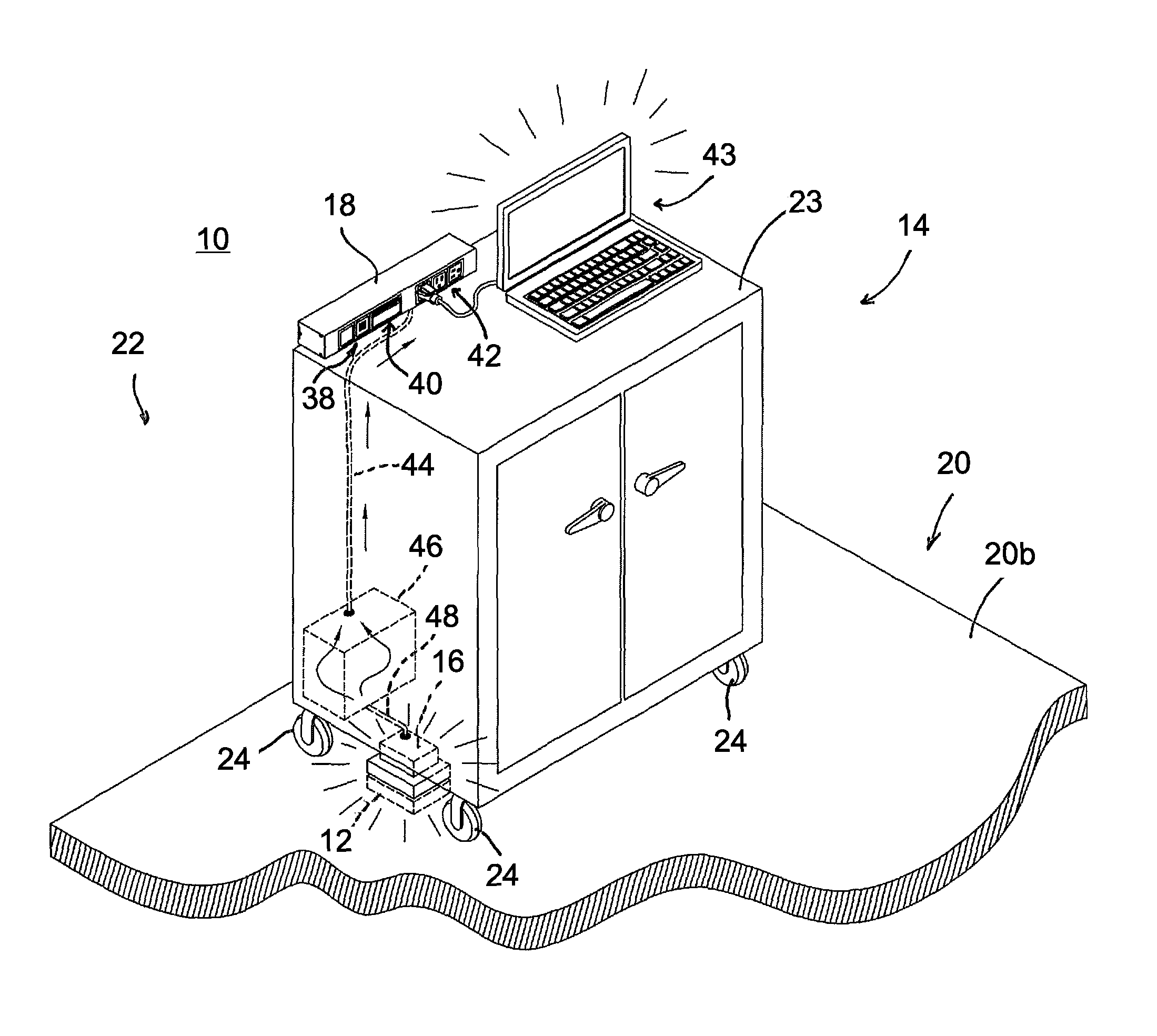 Wireless power for portable articles