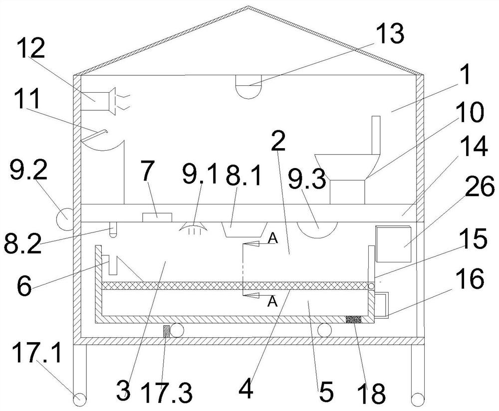 Source separation toilet for treating excreta on site by hermetia illucens