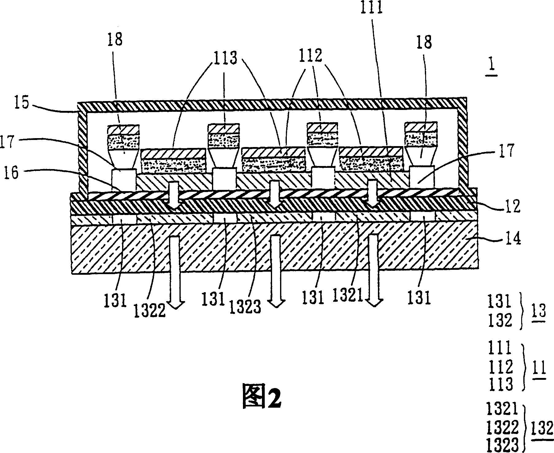 Full-color display panel and light splitting substrate thereof