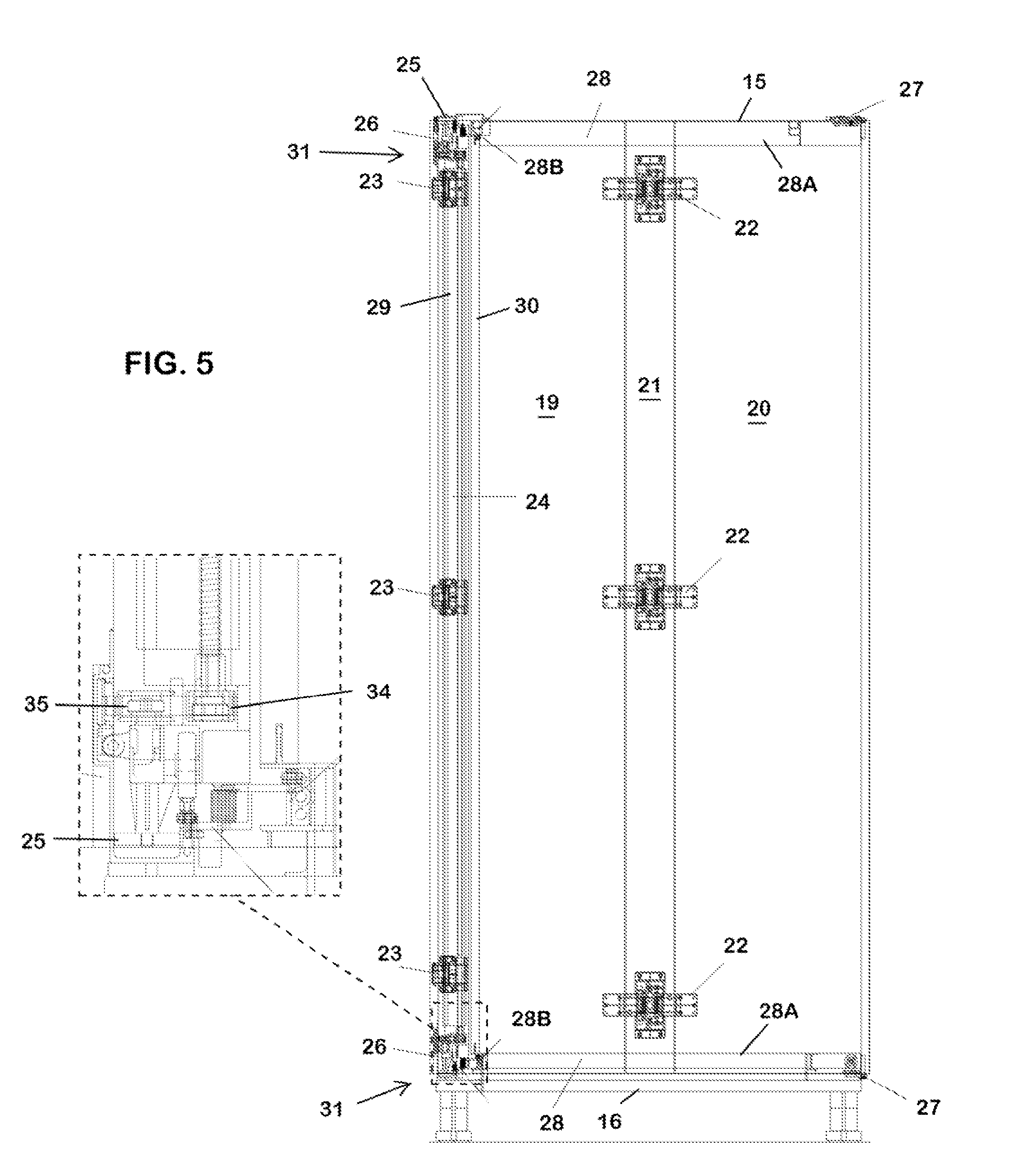 Cabinet or similar article of furniture with a sliding foldaway door