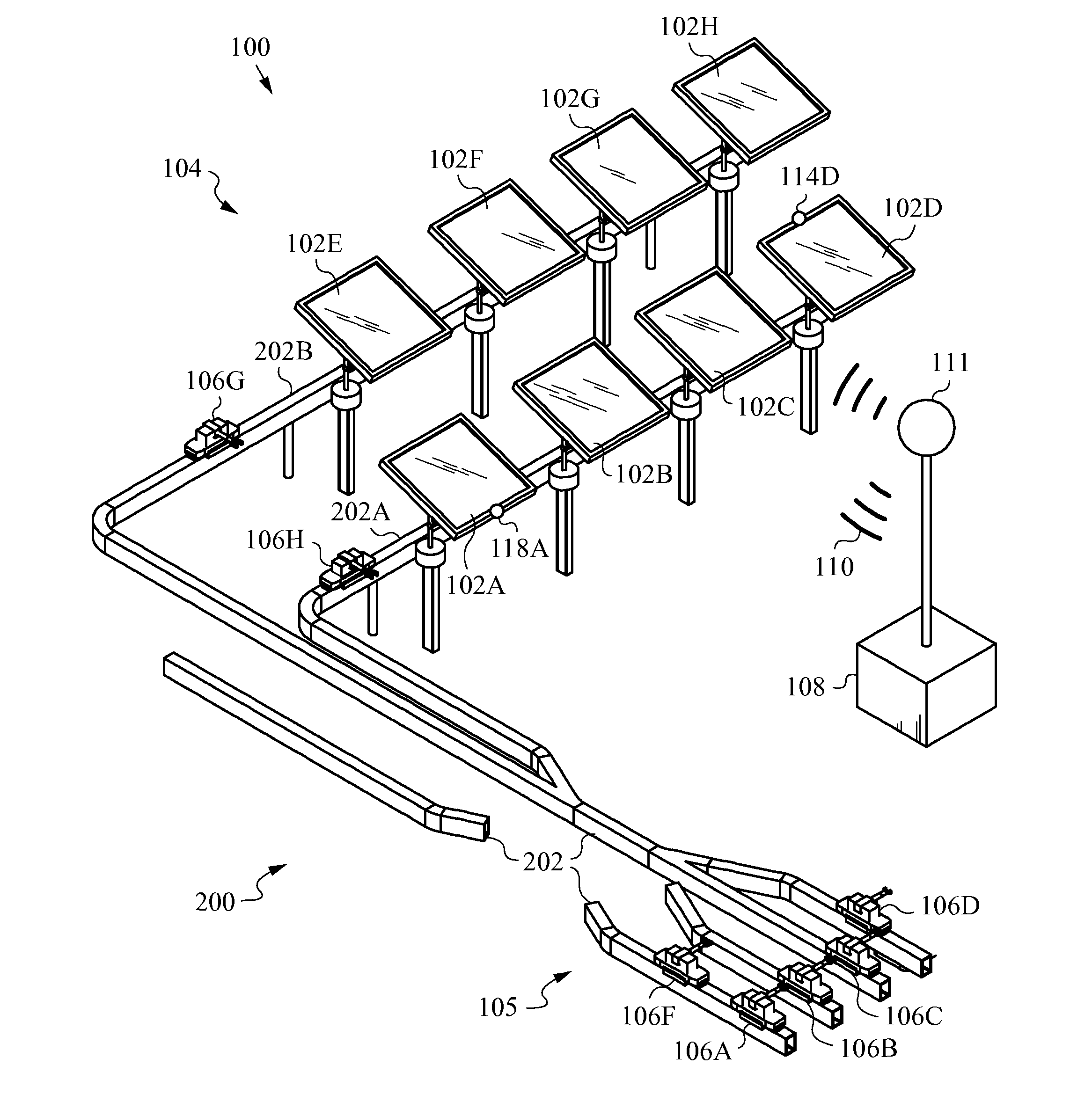 Solar tracking system employing multiple mobile robots