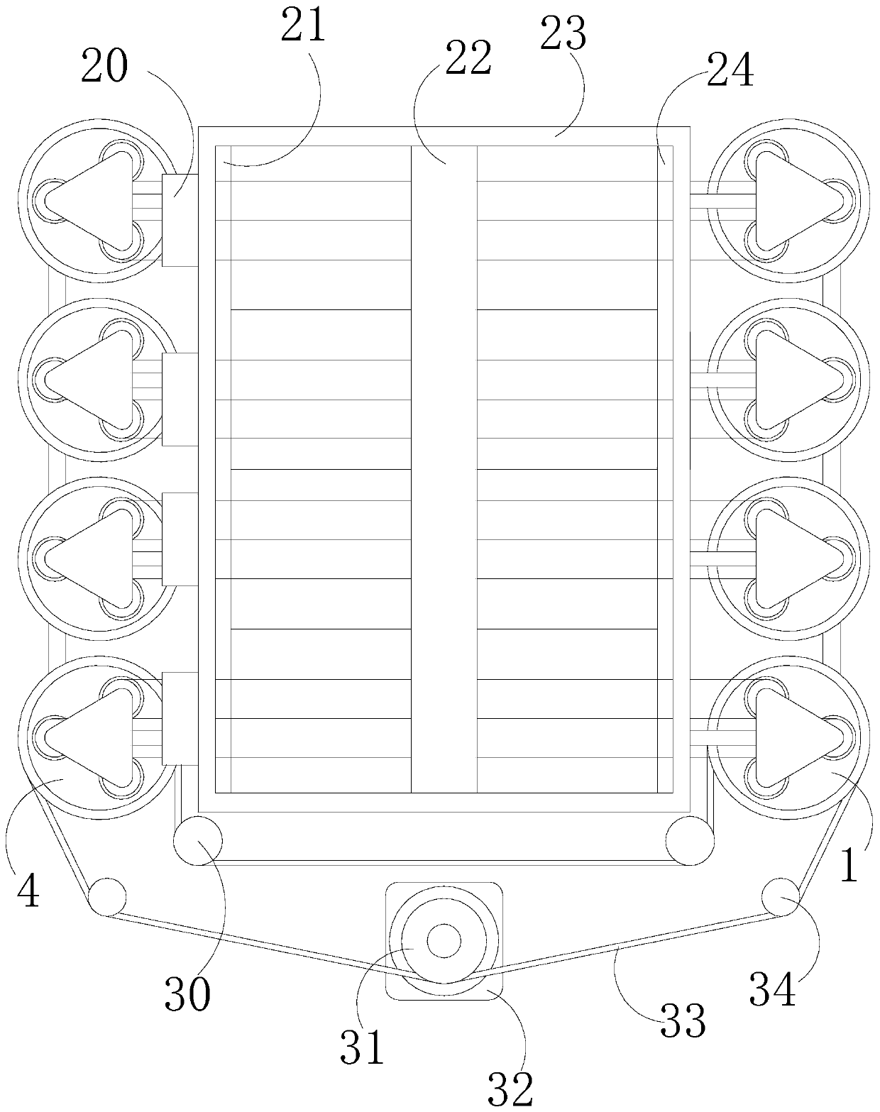 Colored spun yarn coloring machine capable of preventing fibers from length contraction due to water absorption