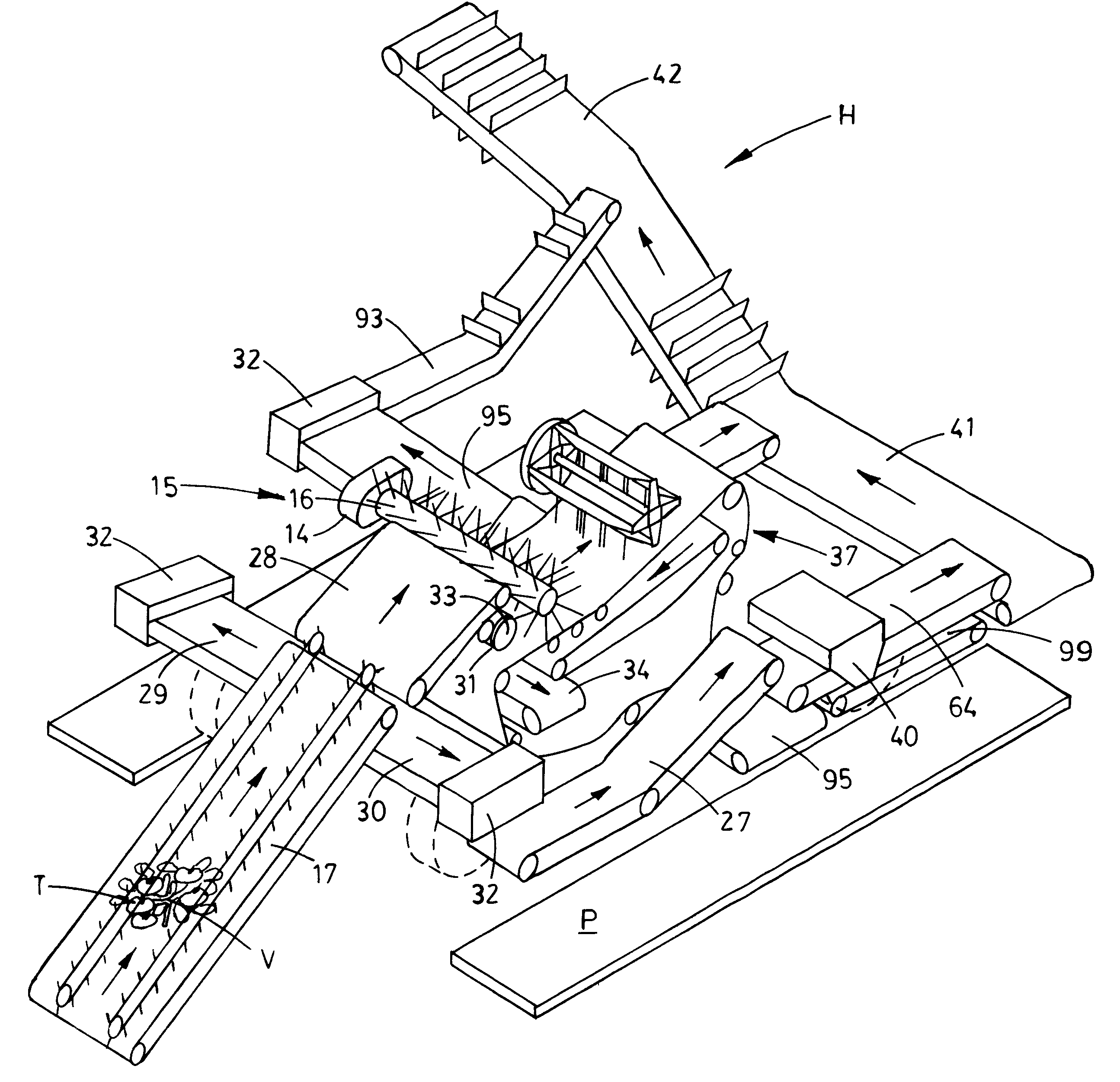 Food plant harvester with improved recovery system