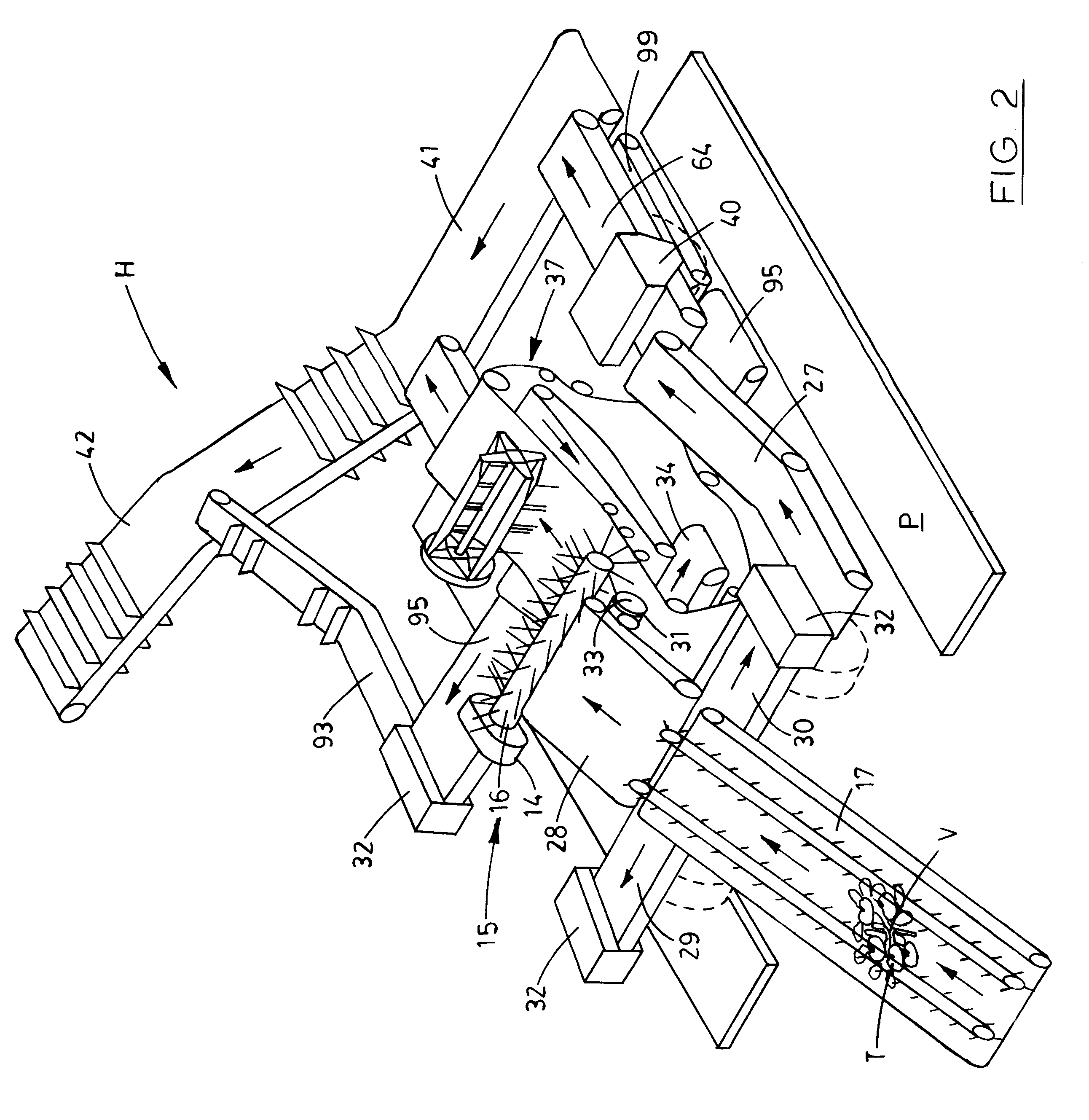 Food plant harvester with improved recovery system