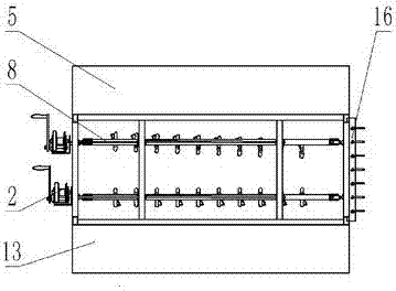 Split control rigging perpendicular storing device