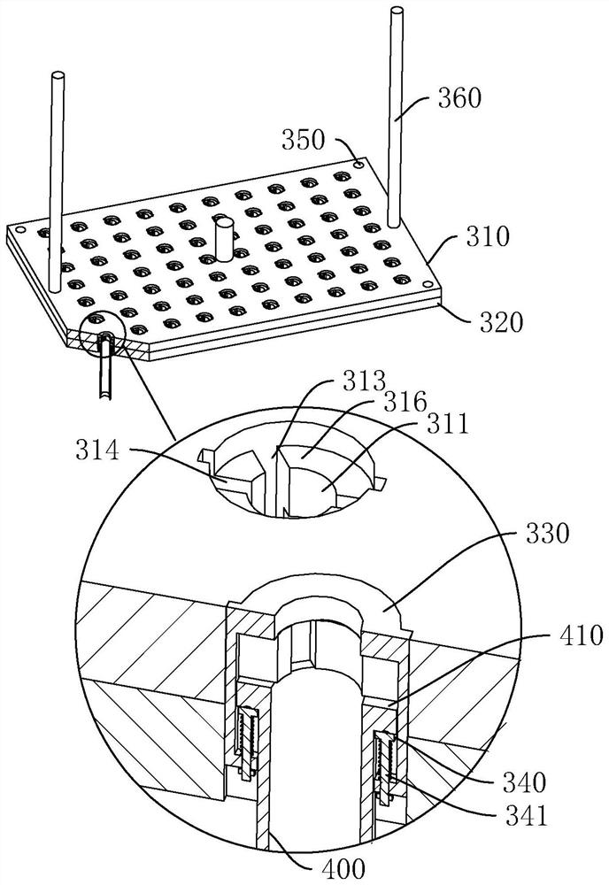 Mattress punching assembly and mattress punching automatic assembly line