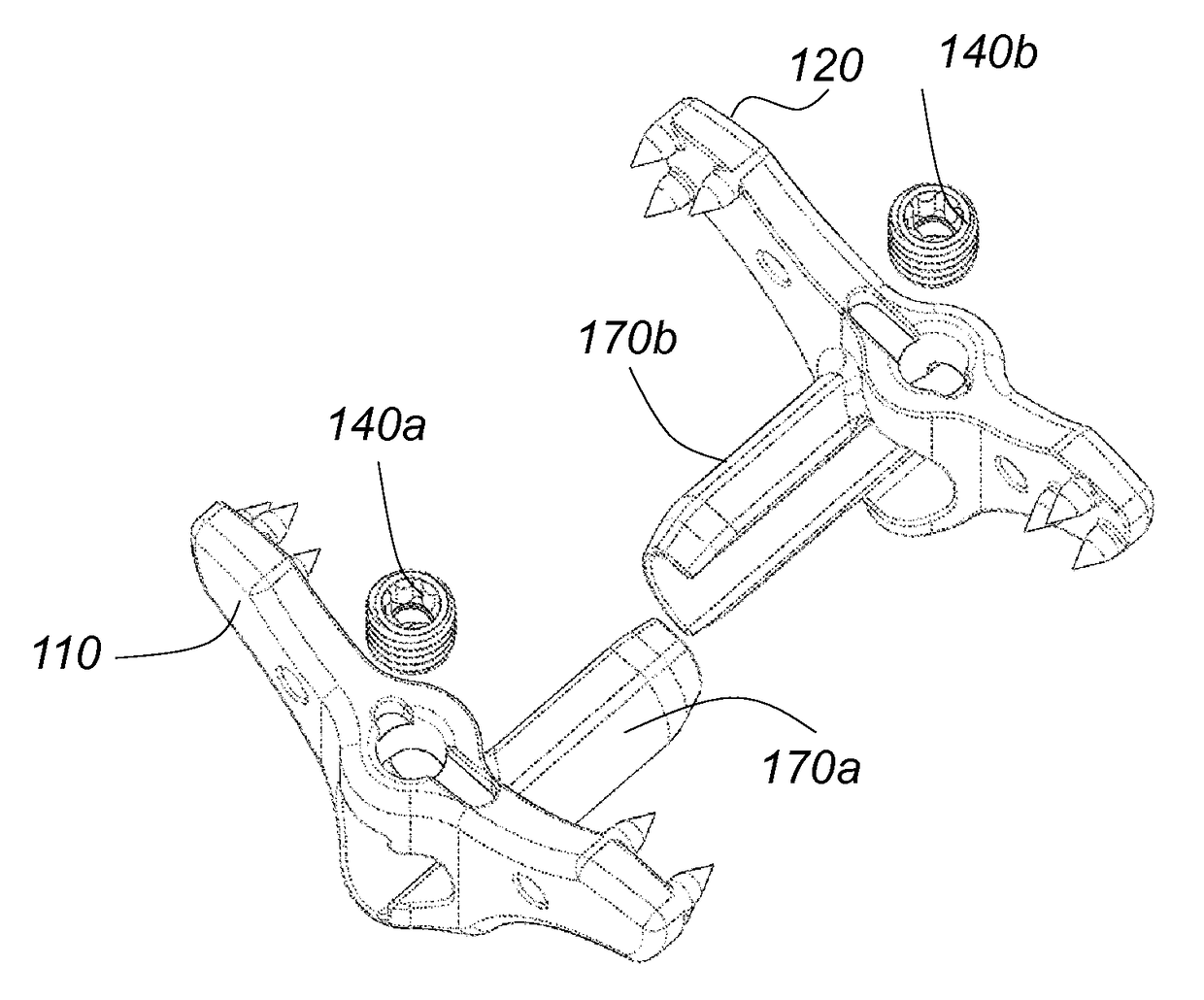 Interspinous fixation implant