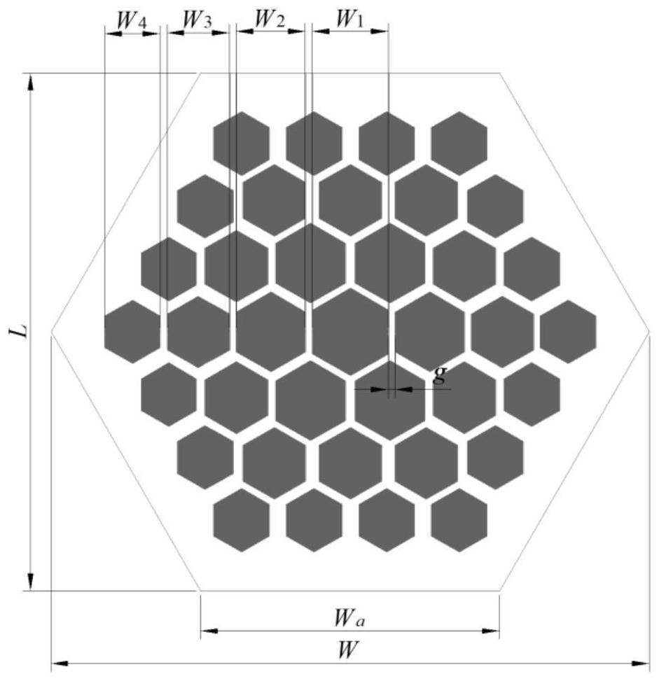 Hexagonal metasurface broadband high-gain antenna