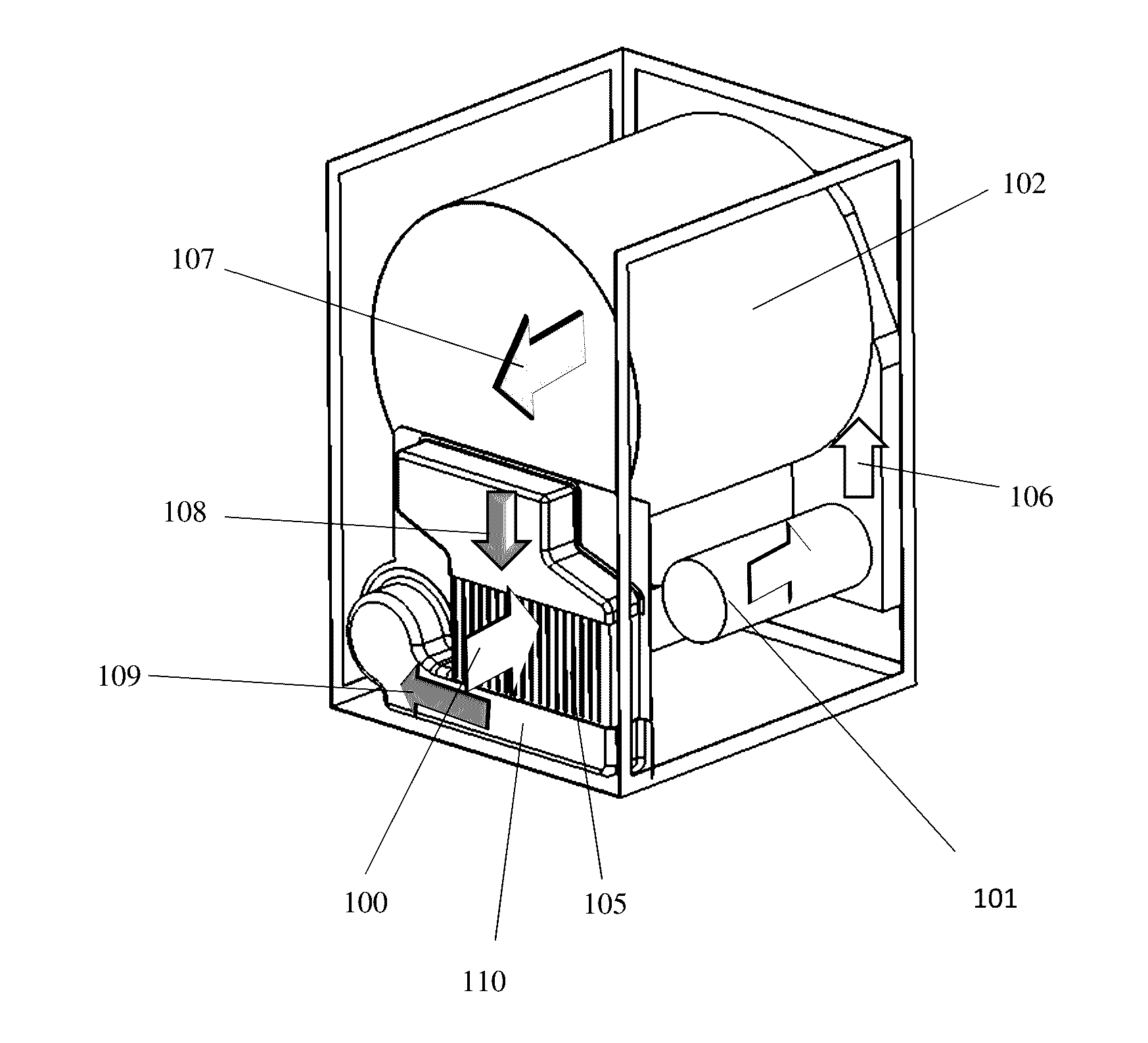 Vented clothes dryer with passive heat recovery