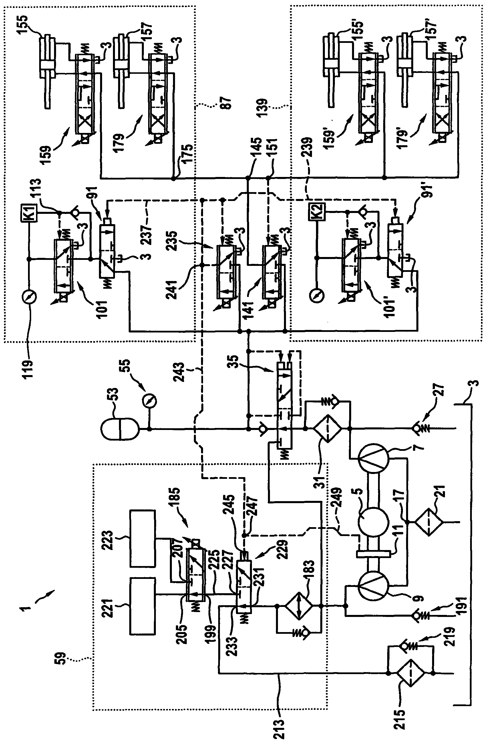 Hydraulic circuit, method for operating same