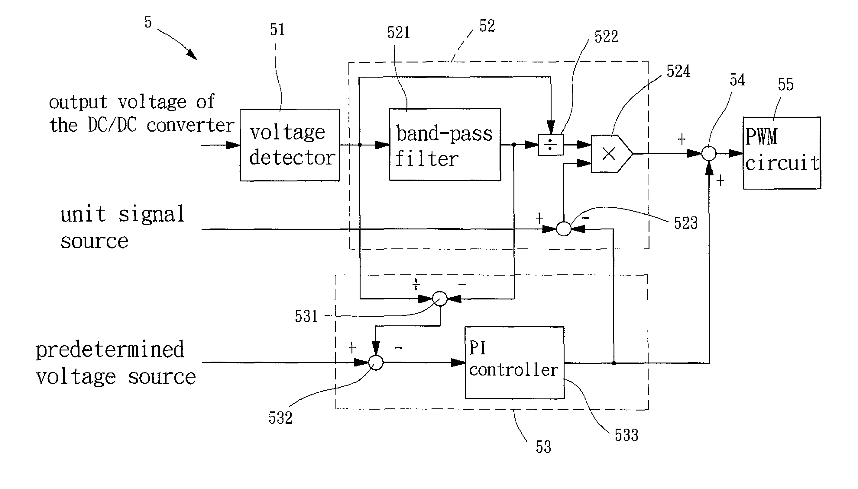 Ripple voltage suppression method for DC/DC converter and apparatus thereof