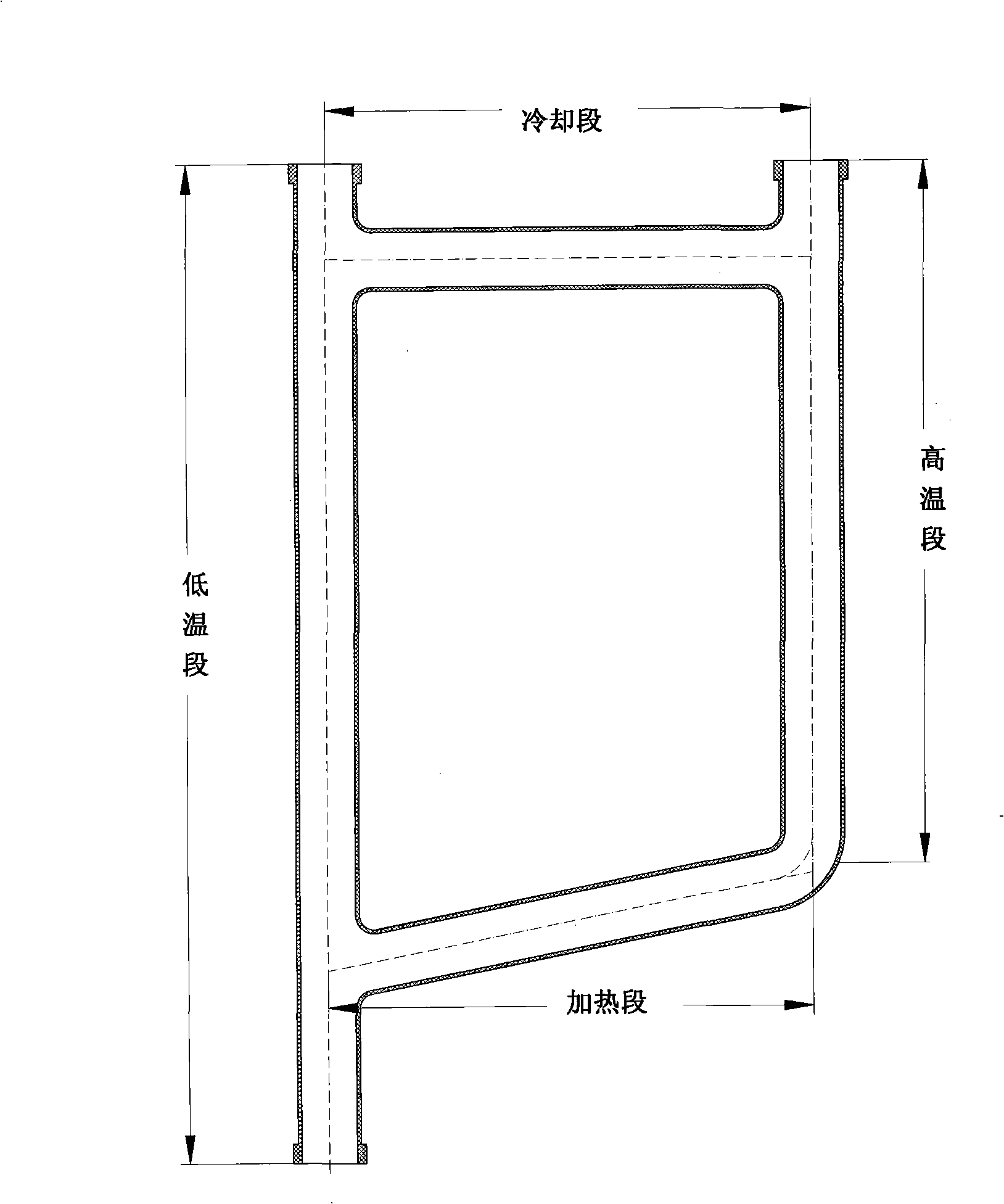 Process for manufacturing high temperature fluent metal return circuit with composite material of SiC/SiC