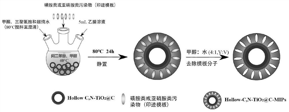 Preparation method of targeted adsorption in-situ regeneration hydrophilic nano molecularly imprinted material