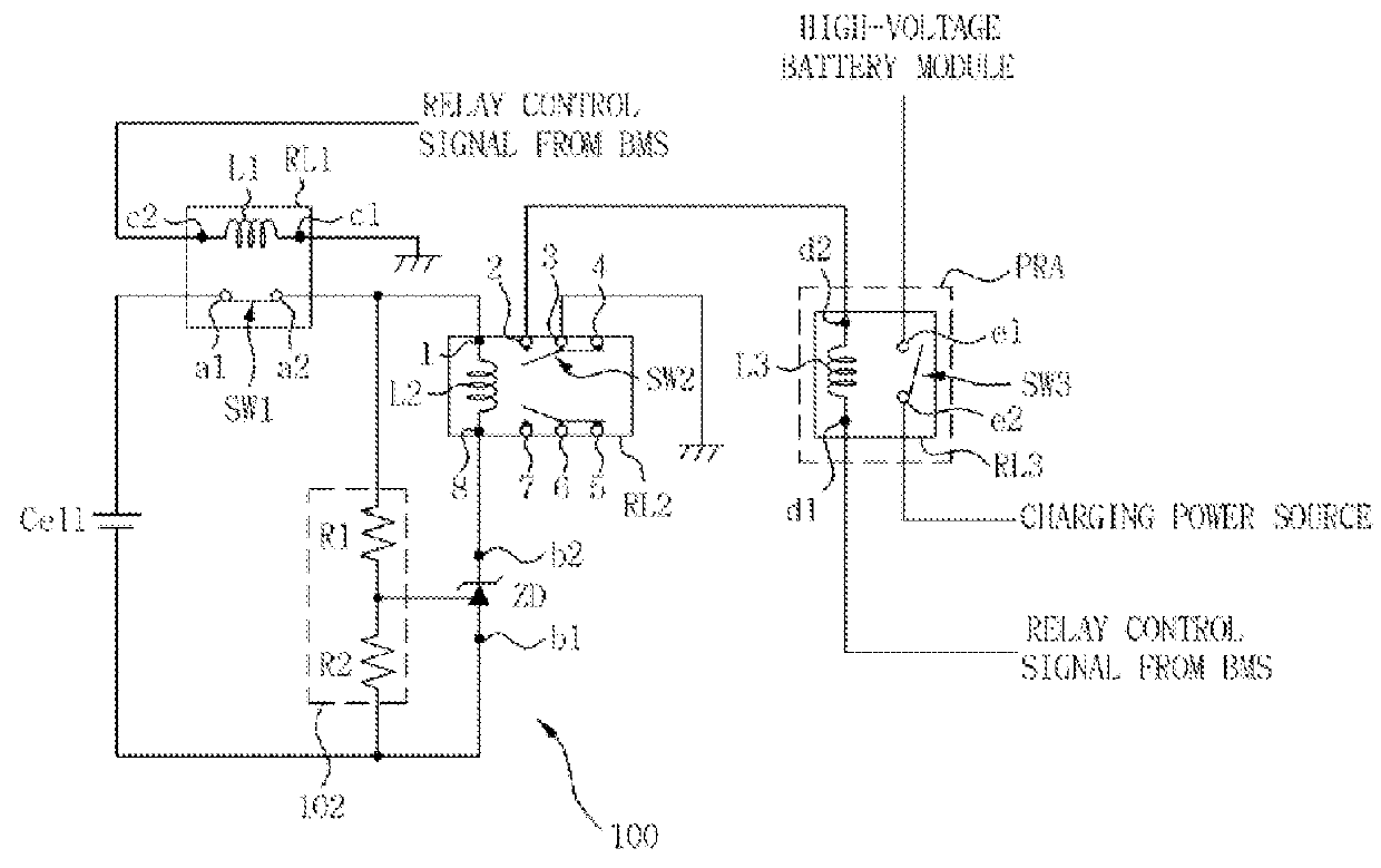 Overcharge protection apparatus with minimized power consumption