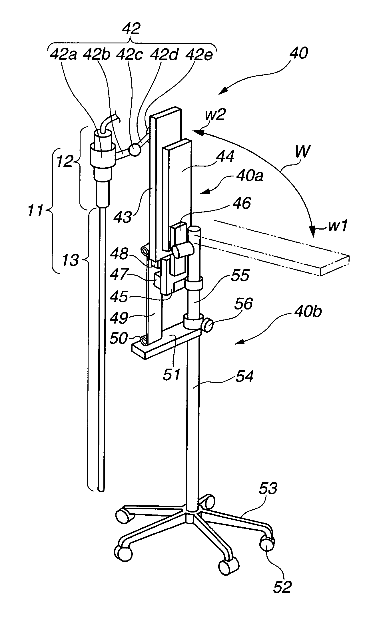 Electronic bending endoscope device and endoscope supporting device